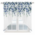 thumbnail image 1 of Blue Roses Swag Valances for Windows 2 Pack, Kitchen Window Curtains 36 Inch Length, Spring Floral Elegant Pastoral Flowers Botanical Privacy Swag Curtains for Living Room/Bathroom 36"x36", 1 of 8