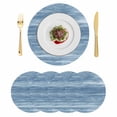 thumbnail image 1 of Blue Round 13 Inch Placemats Set of 4, Vintage Modern Abstract Art Ombre HeatResistant Non Slip Place Mats for Dining Table, Wipeable Braided Kitchen Table Mats for Housewarming, 1 of 9