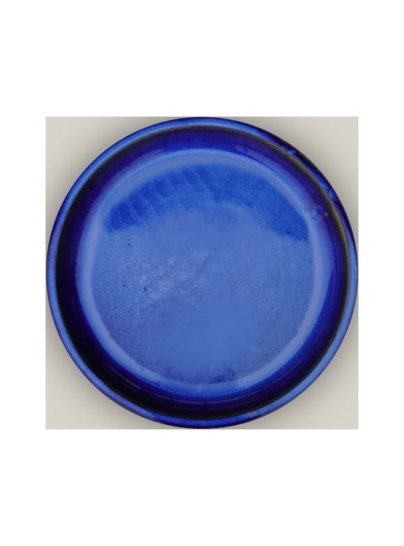 Blue Round Ceramic Saucer - FREE SHIPPING