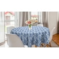 thumbnail image 1 of Blue Round Tablecloth, Delicate Spring Season Themed Floral Pattern in Traditional Russian Gzhel Style, Circle Table Cloth Cover for Dining Room Kitchen Decor, 60", Cobalt Blue White, by Ambesonne, 1 of 2