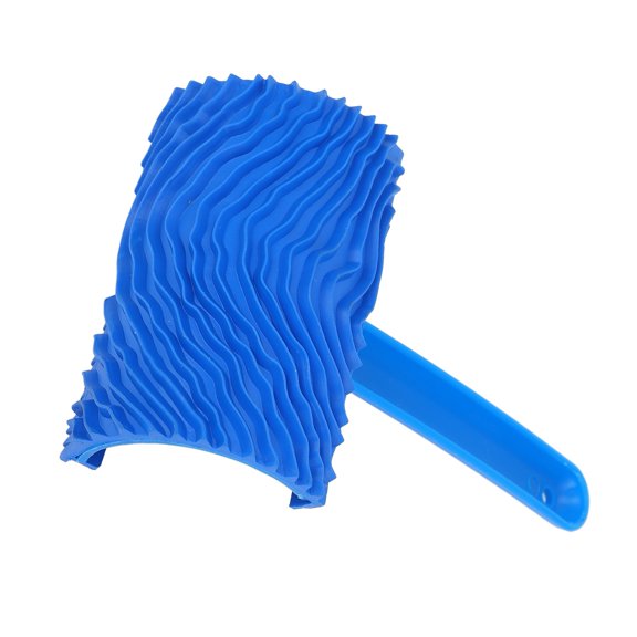 Blue Rubber Wood Grain Effect Paint Roller with Handle DIY Wall Decoration Tool