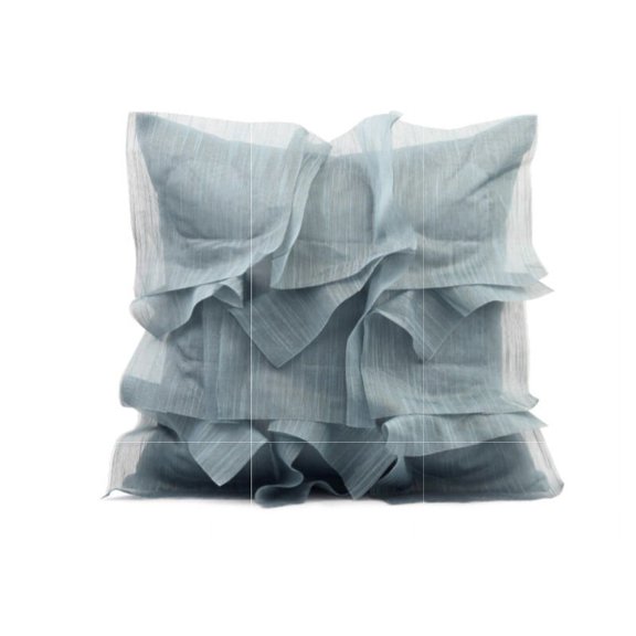Blue Ruffle Pillow Cover
