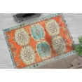 thumbnail image 1 of Blue Rugs, Custom Rugs, Salon Rug, Orange Rug, Moroccan Design Rug, Thin Rug, Decorative Rug, Antique Decor Rug, Bathroom Rug, Entryway Rug, 2'x3' - 60x90 cm, 1 of 6