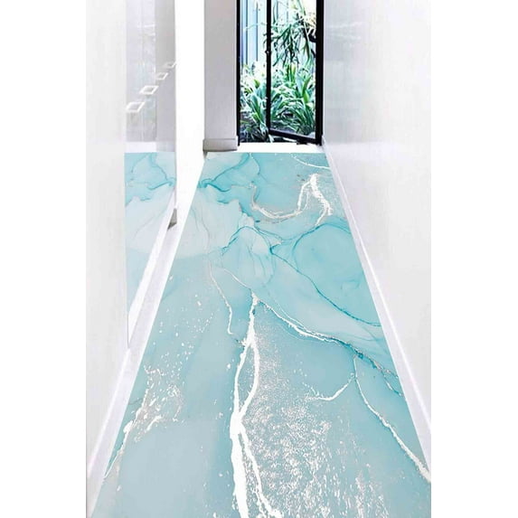 Blue Rugs, Luxury Rugs, Modern Rug, Colorful Rugs, Wedding Rug, Turquoise Marble Rugs, Front Door Rugs, Cute Rug, Shimmery Rugs, Accent Rug, 2'x3' - 60x90 cm