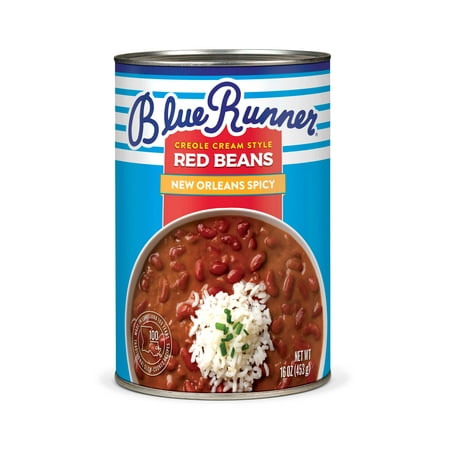 Blue Runner Creole Cream Style Red Beans, New Orleans Spicy, 16 oz Can, Heat and Serve