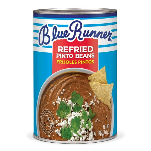 Blue Runner Refried Pinto Beans Frijoles Pinto, 16oz Can