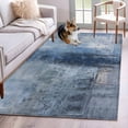 thumbnail image 1 of Blue Runner Rug 2.7x5 FT, Non Slip Entryway Carpet, Retro Oil Painting Modern Abstract Art Aesthetics Washable Soft Floor Carpet Entrance Mat Non-Shedding Throw Rug for Hallway Laundry Room Bedside, 1 of 9