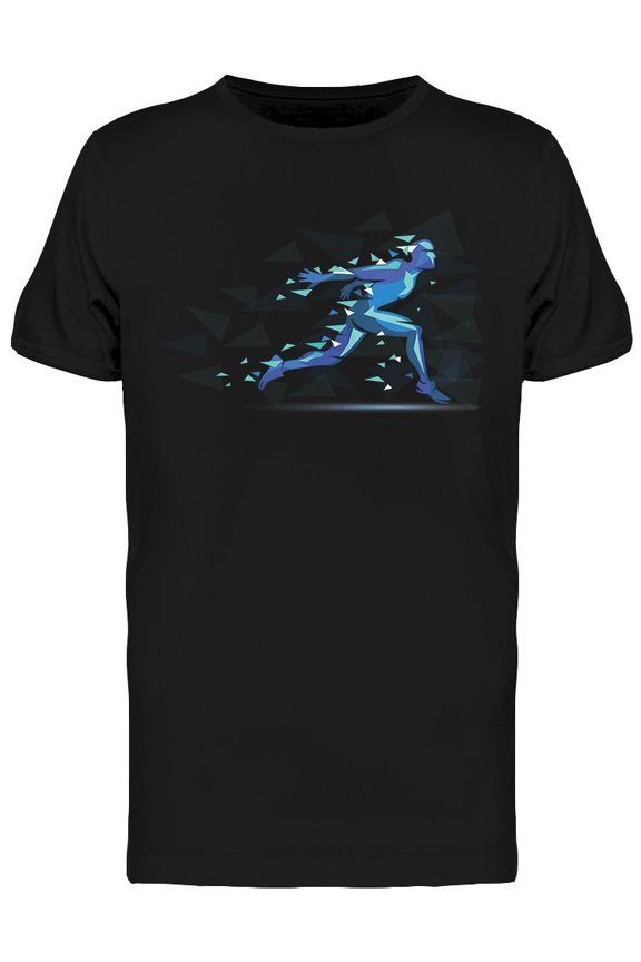 Blue Running Man T-Shirt Men -Image by Shutterstock, Male Medium