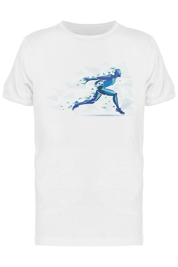 Blue Running Man T-Shirt Men -Image by Shutterstock, Male Small