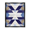 thumbnail image 1 of Blue Rustic Aztec Pattern Abstract Graphic Art Jet Black Framed Art Print Wall Art, 1 of 6