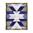 thumbnail image 1 of Blue Rustic Aztec Pattern Abstract Graphic Art Metallic Gold Framed Art Print Wall Art, 1 of 6