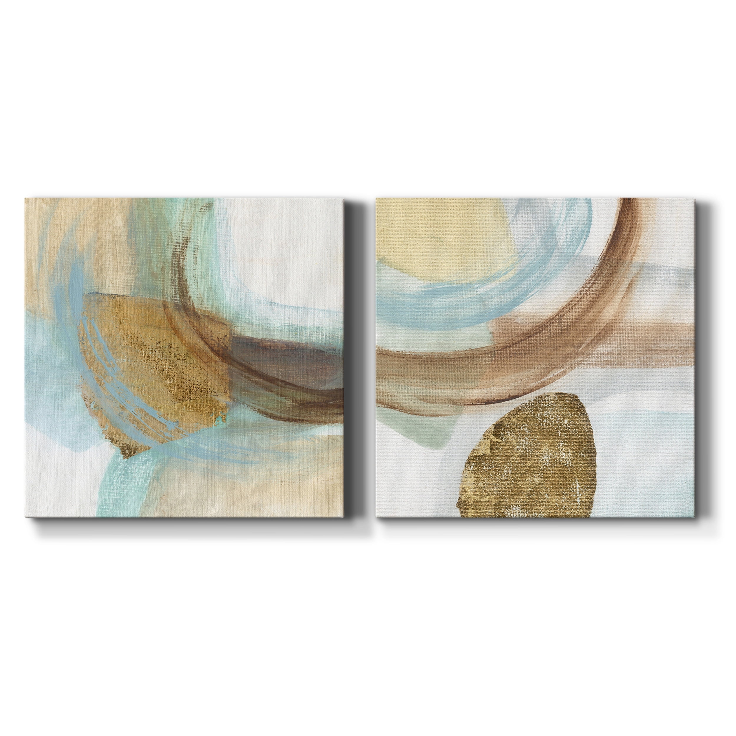 Blue Rythm I - Premium Gallery Wrapped Canvas - Ready to Hang Set of 2 - 10 x 10 Each