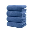 thumbnail image 1 of Blue S 4-Piece Quick-Dry Bath Towel Set With Blue Border Hotel-Style Softness #5Z3Ao, 1 of 6
