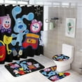thumbnail image 1 of Blue'S Clues 4 Pcs Shower Curtain Sets with 12 Hooks Non-Slip Rugs U-Shaped Bath Mat, Toilet Cover, Bathroom Sets with Shower Curtain And Rugs And Accessories, 1 of 8