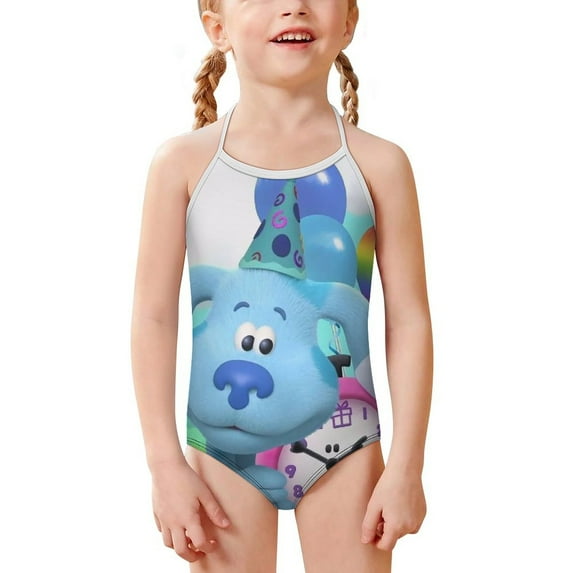 Blue'S Clues Girls One Piece Swimsuits Kids Sport Summer Swimwear Beach Bathing Suit