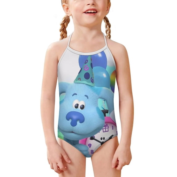 Blue'S Clues Girls One Piece Swimsuits Kids Sport Summer Swimwear Beach Bathing Suit