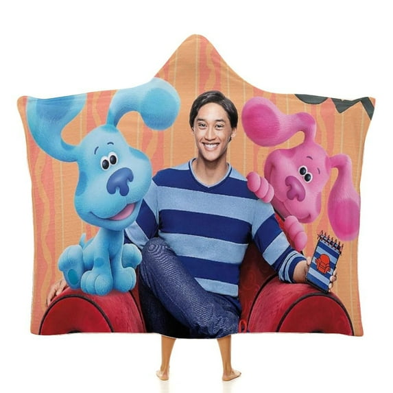 Blue'S Clues Hooded Blanket, Wearable Blanket Hoodie Cozy Soft Warm Hooded Flannel Blanket for Women Men Boys Girls
