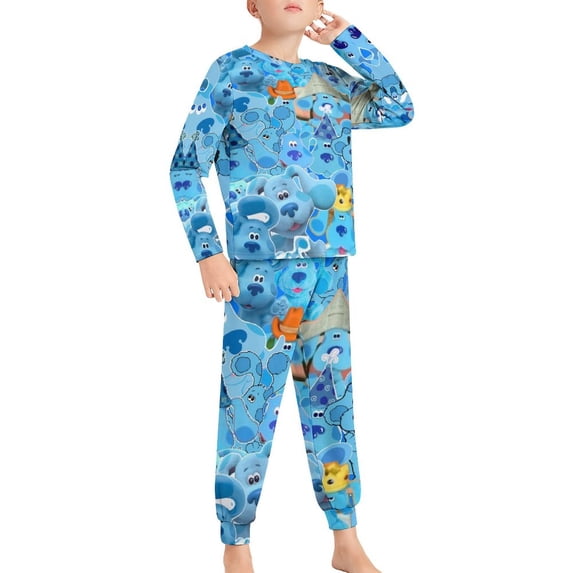 Blue'S Clues Ki-ds Pajamas 2 Piece Pjs Set Little Big Bo-ys Gi-rls Sleepwear