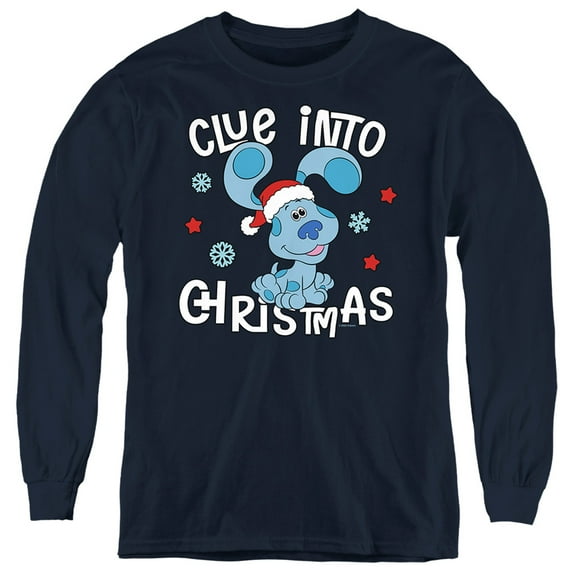 Blue'S Clues & You Blue Christmas Kids Long Sleeve T-Shirt for Youth Boys and Girls