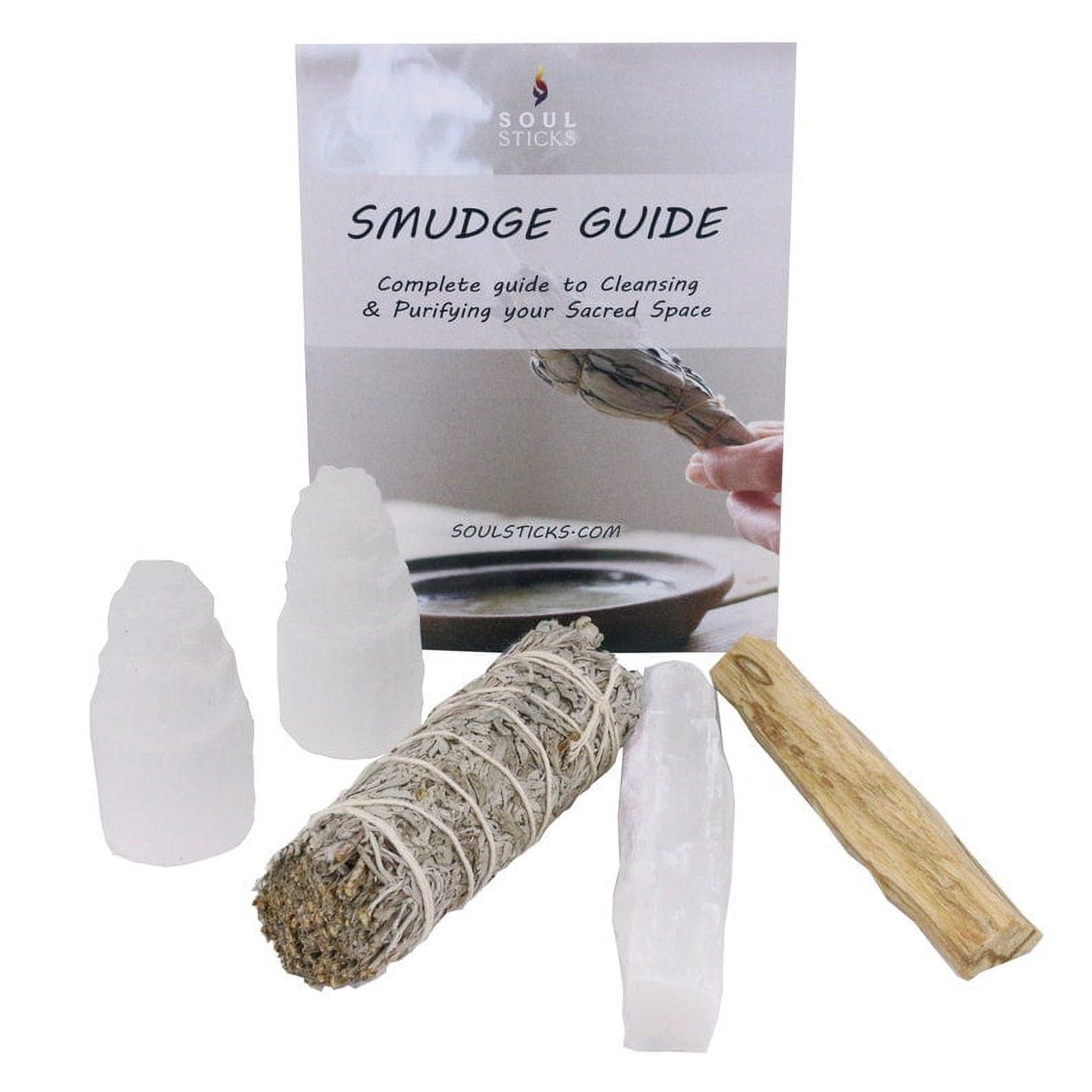 Blue Sage Energy Cleansing Smudge Kit with Organic Sage, Palo Santo