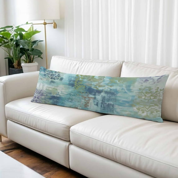 Blue Sage Green Boho Body Pillow Covers 20"x54", Vintage Ethnic Tribe Abstract Art Soft Brushed Microfiber Breathable Throw Pillow Covers, Pillowcase with Zipper for Couch Sofa Bedroom Living Room