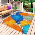 thumbnail image 1 of Blue Sage Green Flowers Outdoor Rug for Patio/Deck/Porch, Non-Slip Large Area Rug 3 x 5 Ft, Boho Colorful Floral Plant Indoor Outdoor Rugs Washable Area Rugs, Reversible Camping Rug Carpet Runner, 1 of 8