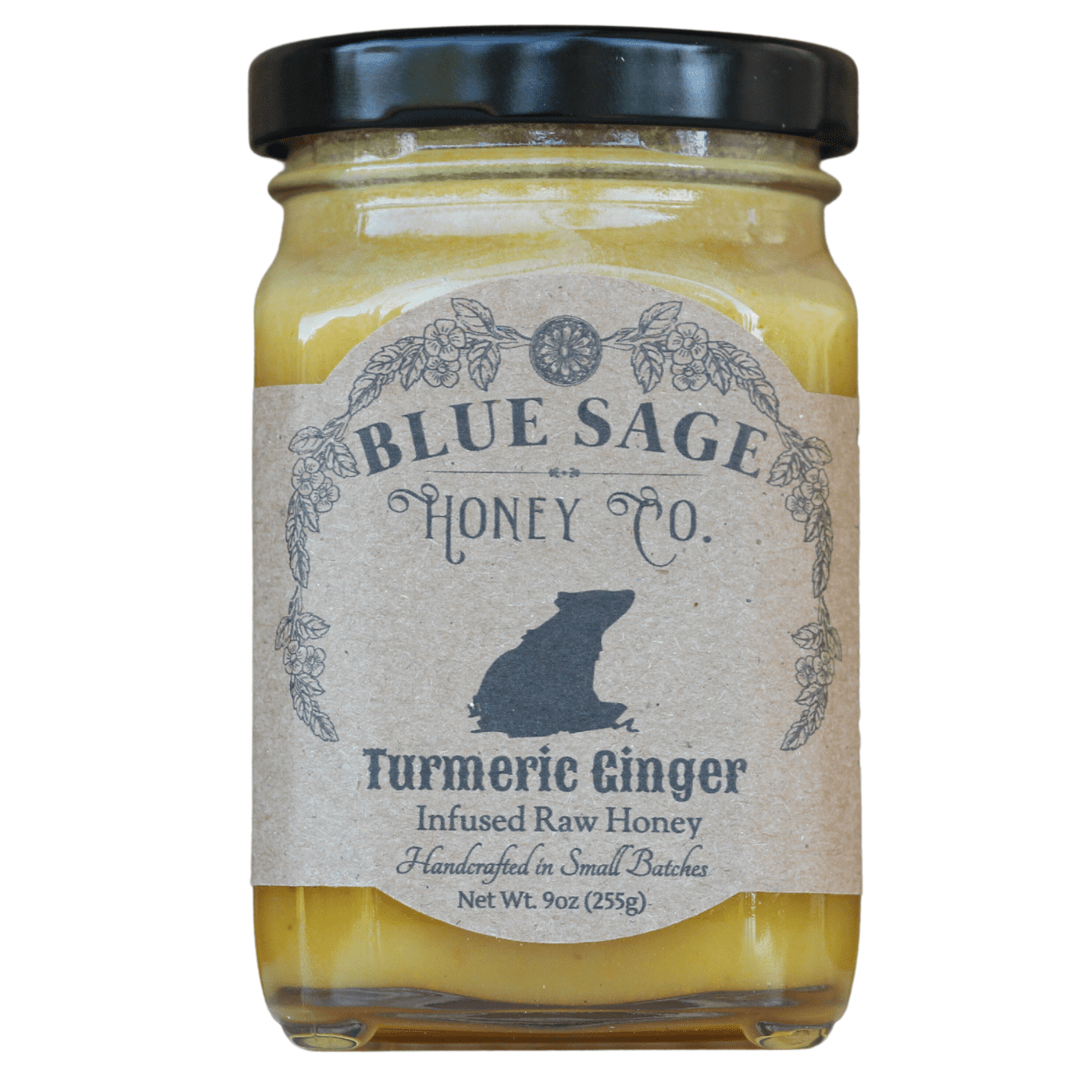 Blue Sage Honey Co. Farm Fresh Turmeric Ginger Infused Raw Honey, 100