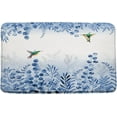 thumbnail image 1 of Blue Sage Leaves Bath Mat Hummingbird Eucalyptus Tropical Leaf Botanical Plant Floral Watercolor Nature Fresh Spring Bathroom Kitchen Rugs,17.8x29.5+16x48 Inch, 1 of 2