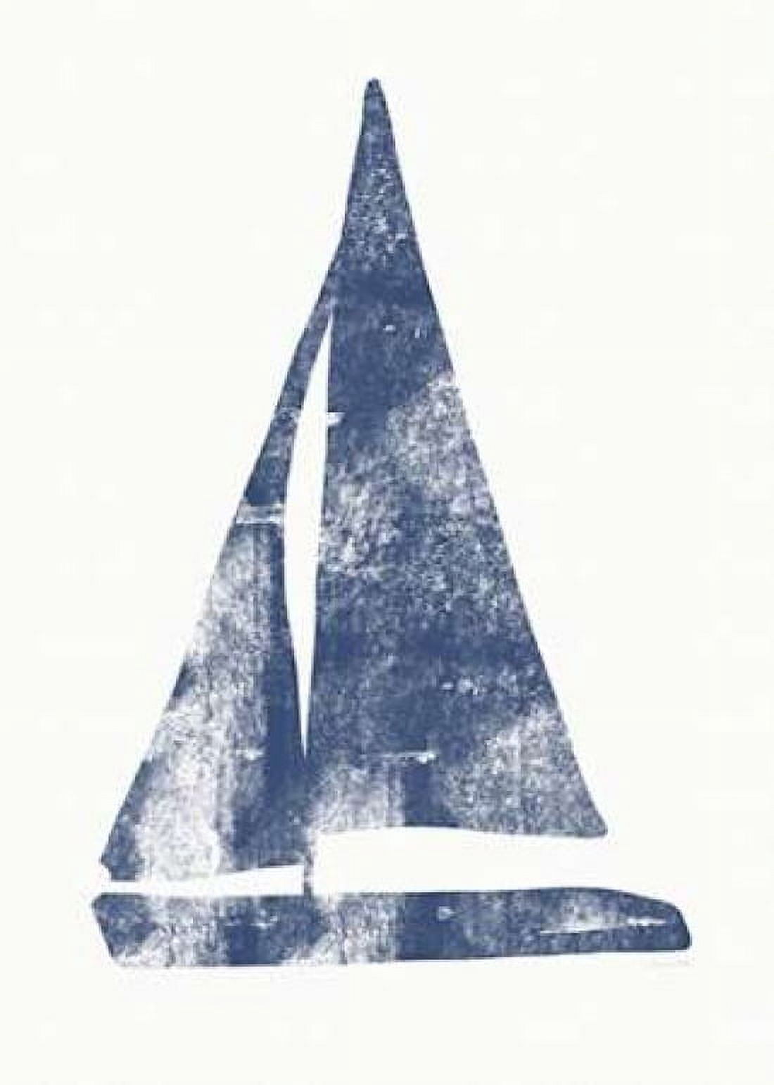 Blue Sail Boat Canvas Art - Linda Woods (20 x 28)