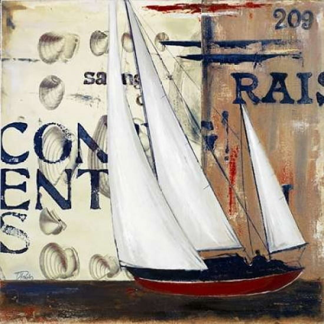 Blue Sailing Race Border II Canvas Art - Patricia Pinto (24 x 24)