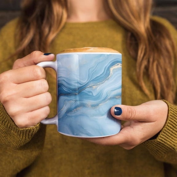 Blue Sandstone Coffee Mug Ocean-Inspired Ceramic Mug, oz.