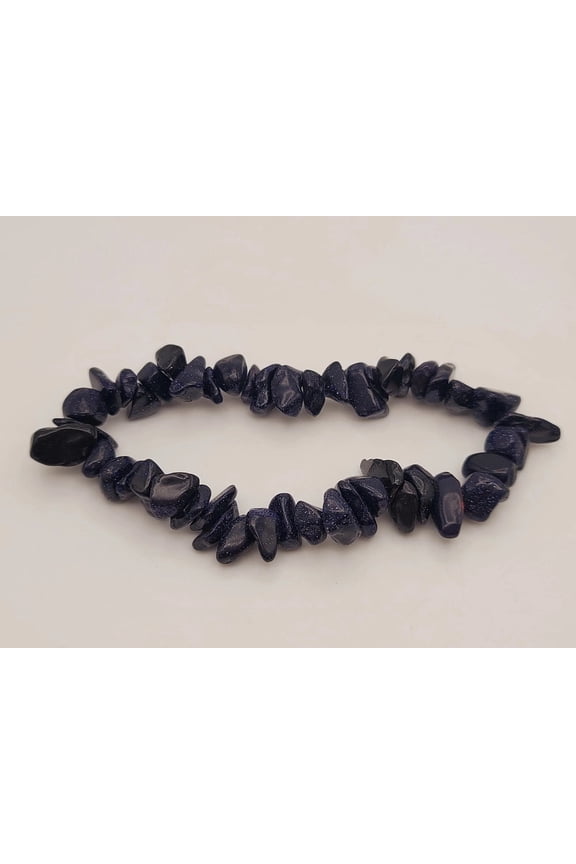 Blue Sandstone Natural Healing Bracelet Chip Bracelet Natural Genuine Crystals