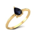 thumbnail image 1 of Blue Sapphire 6x4mm Pear Shape 925 Sterling Silver Gold Vermeil Valentines Day Gifts Ring, 1 of 4