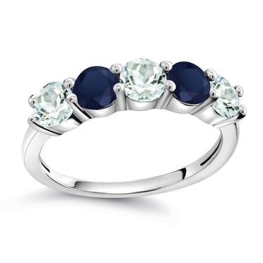 Full Eternity 2mm Multi Gemstone Ring – 925 Sterling Silver – Women's Wedding Band – Blue Moon Jewels