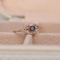 thumbnail image 1 of Blue Sapphire & Diamond Evil Eye ring,925 Sterling Silver Stackaable Ring, engagement Ring,Minimalist Ring Gift For Her. Bezel Set Ring Anniversary Ring, 1 of 5