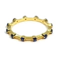 thumbnail image 1 of Blue Sapphire Eternity Band Ring Wedding Engagement Stackble Ring 925 Sterling Silver Yellow Gold Plated Gemstone Jewelry For Women Gift, 1 of 5