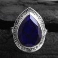 thumbnail image 1 of Blue Sapphire Gemstone Statement Ring 925 Sterling Silver Handmade Jewelry Solid Ring, 1 of 2