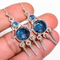 thumbnail image 1 of Blue Sapphire Handmade (Simulated) 925 Sterling Silver Earring 2.15" E77878, 1 of 1