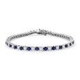 thumbnail image 1 of Blue Sapphire Moissanite 6.85 ct Midnight Royalty Bracelet Silver 7.25", 1 of 1