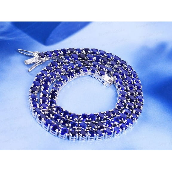 Blue Sapphire Necklace Chain Mother Daughter Gifts Silver Gold Jewelry Anniversary for women