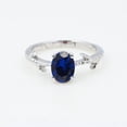 thumbnail image 1 of Blue Sapphire Oval cut gemstone engagement ring 925 sterling silver ring, 1 of 1