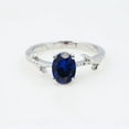 thumbnail image 1 of Blue Sapphire Oval cut gemstone engagement ring 925 sterling silver ring, 1 of 1