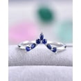 thumbnail image 1 of Blue Sapphire Ring Curved Crown Chevron Wedding Band Ring Wedding Anniversary Gift 925 Sterling Silver Gemstone Jewelry For Women Gift, 1 of 5