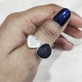 thumbnail image 1 of Blue Sapphire Ring, Rough Blue Sapphire Ring, September Birthstone, Adjustable Heart, 925 Sterling Silver, Womens Ring, Christmas, Thanksgiving, Handmade, Statement Jewelry, Rough Gemstone Jewelry, 1 of 5