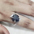 thumbnail image 1 of Blue Sapphire Ring, Rough Blue Sapphire Ring, September Birthstone, Cross Prong Ring, 925 Sterling Silver, Womens Ring, Christmas, Thanksgiving, Handmade, Statement Jewelry, Rough Gemstone Jewelry, 1 of 5