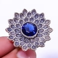 thumbnail image 1 of Blue Sapphire (Simulated) 925 Sterling Silver Bali Flower Ring s.7 R7460-5, 1 of 2