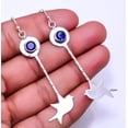 thumbnail image 1 of Blue Sapphire (Simulated) 925 Sterling Silver Flying Bird Earring 2.89" E9272100, Beautiful Jewelry For Woman, New Year Sale, Valentin's Day Gift, 1 of 2