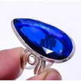 thumbnail image 1 of Blue Sapphire (Simulated) Gemstone 925 Silver Handmade Jewelry Ring s.7 A341, 1 of 2