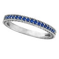 thumbnail image 1 of Blue Sapphire Stackable Ring With Milgrain Edges in 14k White Gold, 1 of 3