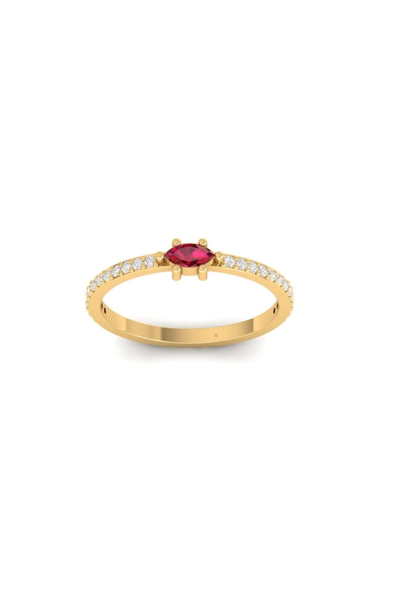 Blue Sapphire Stackable Ring, 925 Sterling Silver, Garnet Birthstone Band